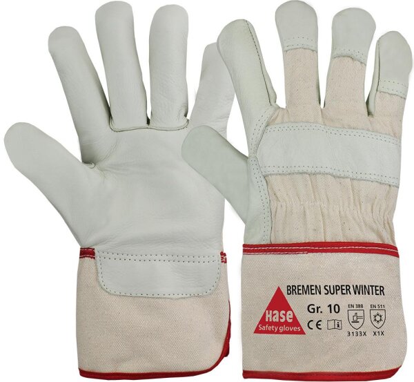 Hase BREMEN SUPER WINTER Winterhandschuh aus Narbenleder, hydrophobiert, Futter