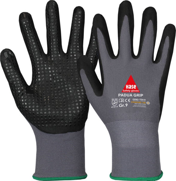 Hase PADUA GRIP, Montagehandschuh aus Nylon / Nitrilschaum, Größe 6-11, Kat. II, EN 388, OEKO-TEX®