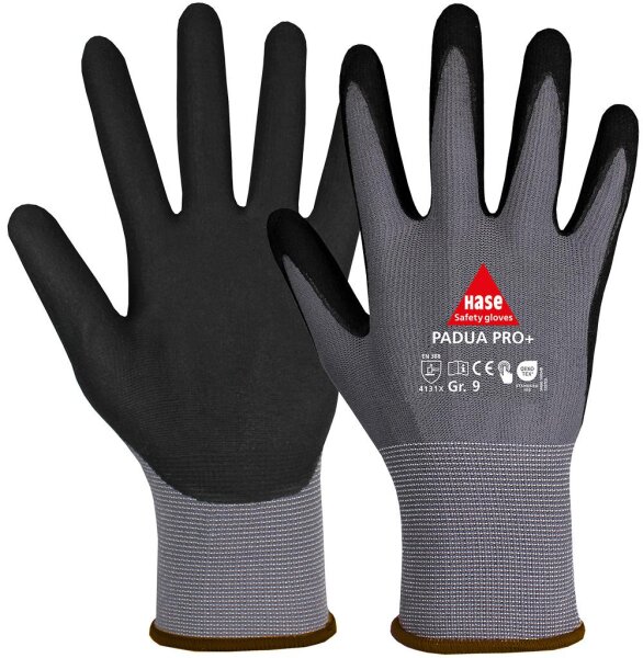 Hase PADUA PRO+ Montagehandschuh aus 15G Nylon, Nitrilschaum,Touch, OEKO-TEX