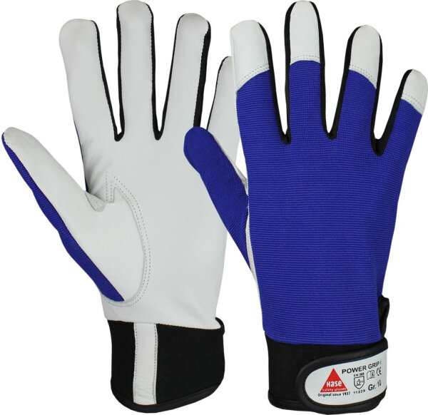 Hase POWER GRIP I, Montagehandschuh aus Schafsnappaleder, Größe 8-11, Kat. II, EN 388