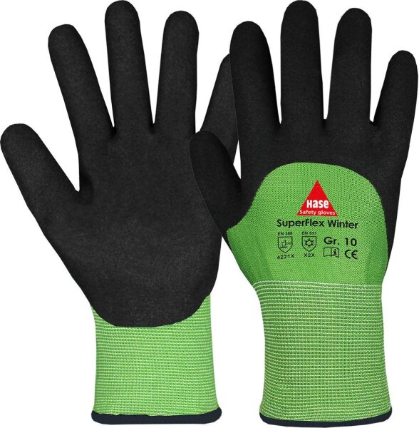 Hase SUPERFLEX WINTER Winterhandschuh aus 15G Polyester, Nitrilschaum, Futter
