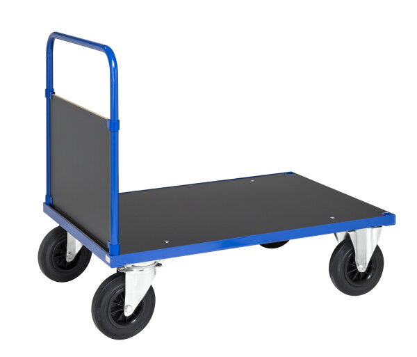 Kongamek Stirnwand-Plattformwagen, blau pulverlackiert, 500kg Tragfähigkeit