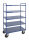 Kongamek schwerer vollgeschweißter Etagenwagen, 3 verschiedene Farben, 5 Metallböden, 400kg Tragfähigkeit, pulverlackiert /elektrolytisch verzinkt, Rollen aus Vollgummi