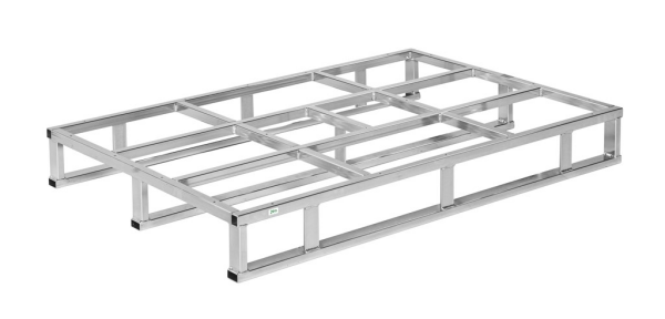 Kongamek Stahlpalette, EUR-Paletten-Größe (1200x800), 1000kg Tragfähigkeit, Elektrolytisch verzinkt