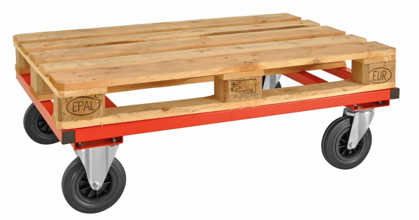 Kongamek Paletten-Fahrgestell, pulverlackiert, verschweißt, 800kg Tragfähigkeit, 3 Größen (800x600mm, 1200x800mm, 1200x1000mm)