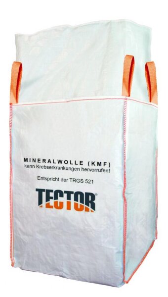 Big Bag Mineralwolle TECTOR®, 4 Hebeschlaufen, 125x125x150cm