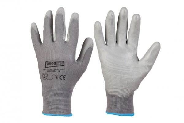 Goodjob® Montagehandschuh *GREY GRIP*, Polyester/PU, Gr. 6-11