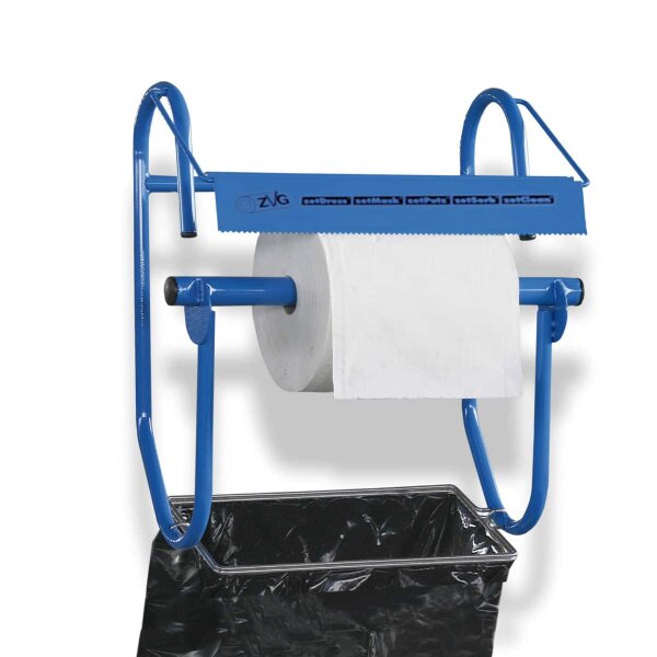 Wandhalter Putztuchrolle, bis 42 cm Rollenbreite, mit Abfallsackhalterung