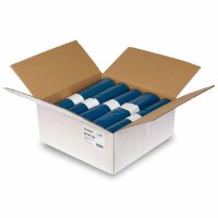 Abfallsack 120 Liter LDPE, 68µ, Blau, ohne Zugband, 15 Säcke / Rolle