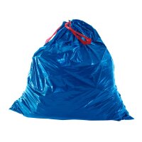 Abfallsack 120 Liter LDPE, 38µ, Blau, mit Zugband,...