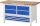 Rau Werkbank höhenverstellbar 8933A2, B1250/1500 x T700 x H840-1040mm, 7/9x Schublade-TA