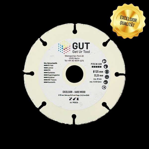 GUT-Dia.- Hartmetall Trennscheibe EXCELSIOR Hard Wood (Holz - Holzwerkstoffe)