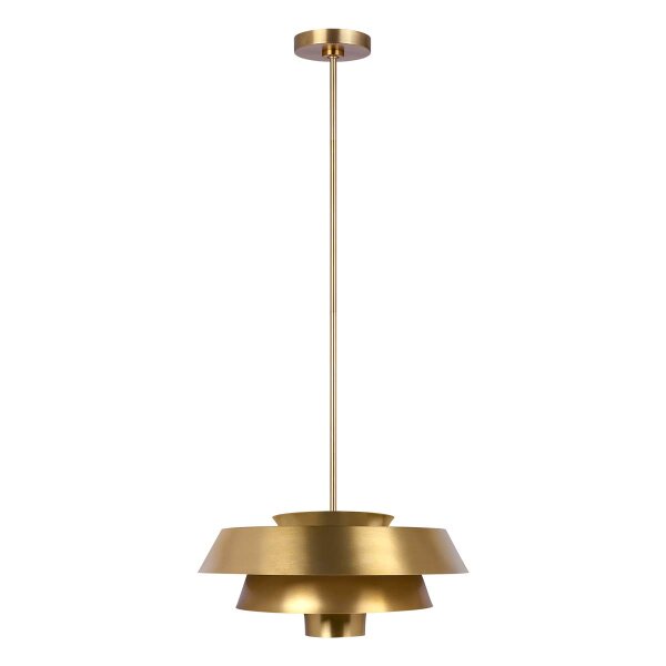 Feiss Hängeläuchte Brisbin, Brüniertes Messing, 1x 60W E27, Höhe 20,6 cm, Ø 45,7 cm