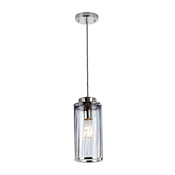 Elstead Lighting Hängeleuchte Reno, Nickel poliert, 1x 60W E27 60W, Ø 15,5 cm, dimmbar, höhenverstellbar