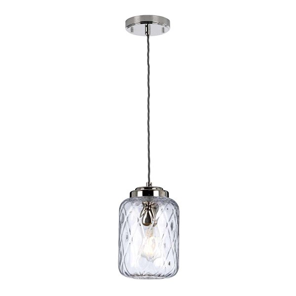 Elstead Lighting Hängeleuchte Sola, Nickel poliert, 1x 60W E27, Ø 17,0 cm, dimmbar, höhenverstellbar