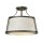 Hinkley Deckenleuchte Charlotte, Nickel Antik / Leinen weiss, 3x 60W E27, Ø 40,6 cm, dimmbar