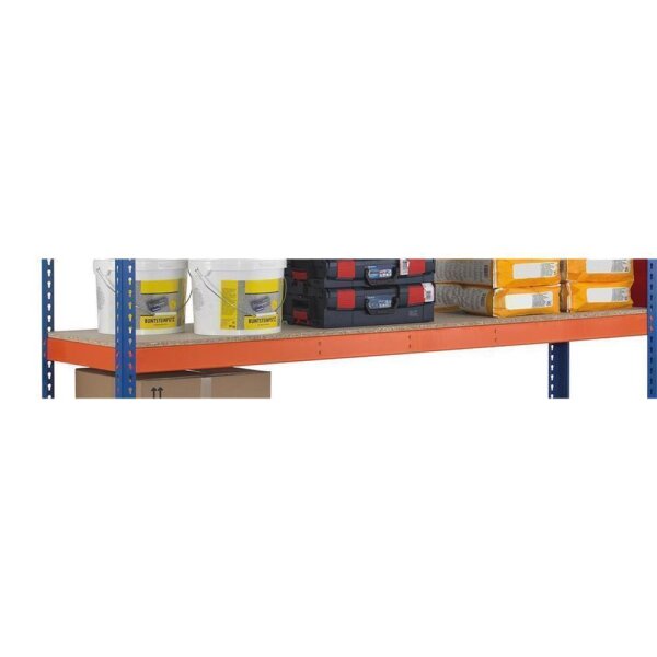 Schulte Lagertechnik Zusatzebene mit Spanplatten, Z1, orange / verzinkt