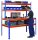 Schulte Lagertechnik Z1-Packtisch, blau / orange, mit Regalebenen, Tischebene 320 kg, Fachlast Regalebene 200 kg