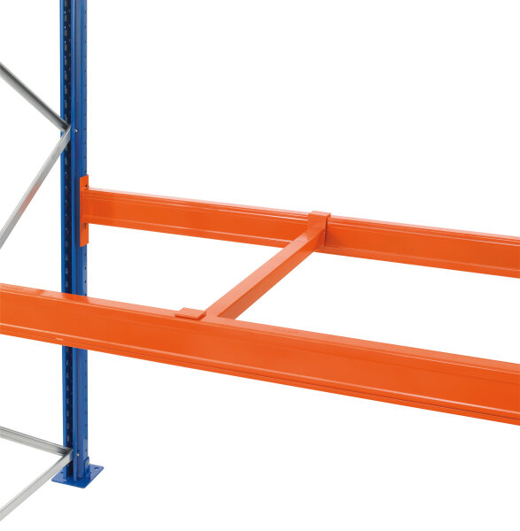 Schulte Lagertechnik Tiefenauflage für Spanplatte 38 mm, versenkt, Holmtiefe 50 mm, Reinorange (RAL 2004)