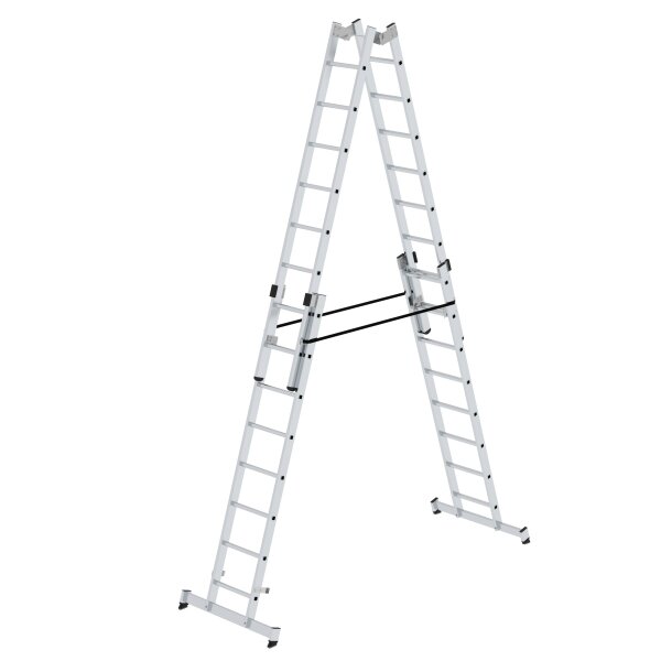 MUNK Günzburger Steigtechnik Sprossen-Stehleiter, 4-tlg., m. nivello®-Traverse
