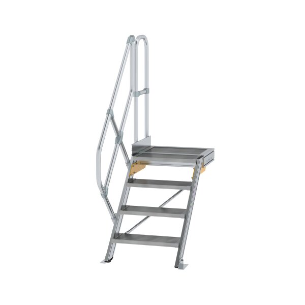 MUNK Günzburger Steigtechnik Treppe mit Plattform 45° Stufenbreite 800 mm Aluminium Stufen geriffelt