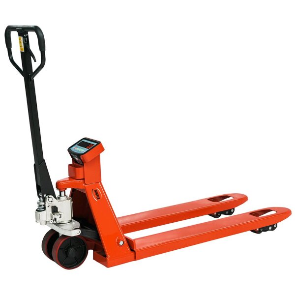 Schefer Gabelhubwagen Premium mit Waage, Tragfähigkeit 2500kg, mit / ohne Drucker, Gabellänge 1150mm, pulverbeschichtet