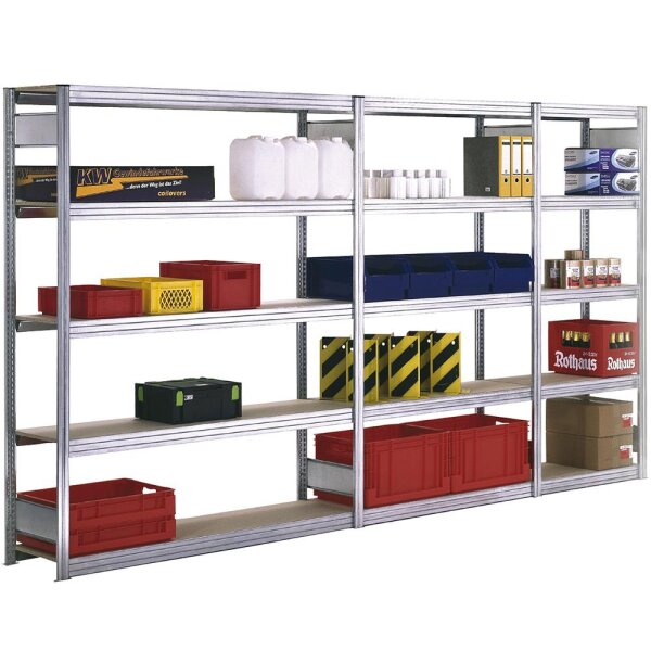 Regalwerk BERT-Großfachregal Passfeld - Grundfeld, 250 kg Fachlast, Stecksystem verzinkt