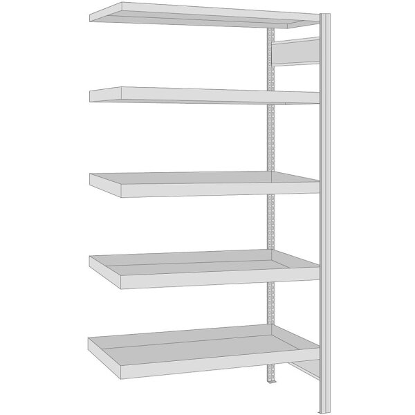 Regalwerk BERT-Umweltregal Anbaufeld Fachwannen verzinkt HxBxT 2000x1005x600 mm, B3-67513-60
