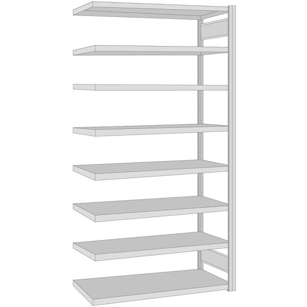 Regalwerk BERT-Sichtlagerkastenregal Anbaufeld HxBxT 2000x1005x500 mm verzi. 8 Fachebenen, B3-80029-K