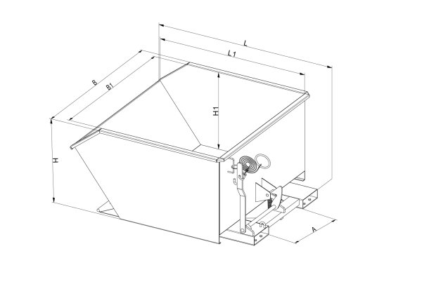 Eichinger® Kippbehälter 2012 mit Abrollautomatik in niedriger Bauhöhe