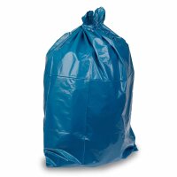 Müllbeutel 120 Liter LDPE extra Stark, 100µ, Blau, ohne Zugband, 15 Säcke / Rolle