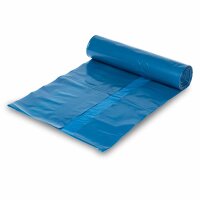 Müllbeutel 120 Liter LDPE extra Stark, 100µ, Blau, ohne Zugband, 15 Säcke / Rolle