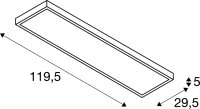 SLV PANEL, 1200x300mm LED Indoor Deckenaufbauleuchte, 4000K, weiß
