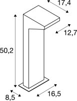 SLV IPERI 50, Outdoor Standleuchte, LED, 4000K, IP44, anthrazit, 48 LED, L/B/H 17,4/12,7/50,2 cm