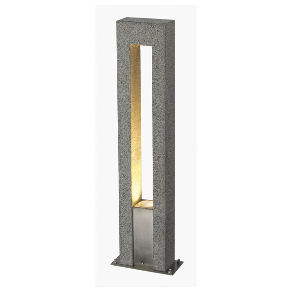 SLV ARROCK ARC, Outdoor Standleuchte, QPAR51, IP44, salt & pepper, Granit, max. 35W