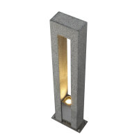 SLV ARROCK ARC, Outdoor Standleuchte, QPAR51, IP44, salt & pepper, Granit, max. 35W