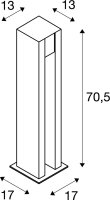 SLV ARROCK SLOT, Outdoor Standleuchte, LED GU10 51 mm, IP44, eckig, salt & pepper, Granit, 4W LED