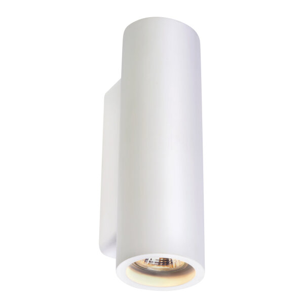 SLV PLASTRA, Wandleuchte, QPAR51, rund, Tube, weißer Gips, max. 70W