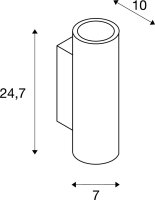 SLV PLASTRA, Wandleuchte, QPAR51, rund, Tube, weißer Gips, max. 70W