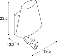 SLV COUPA FLEX, Wandleuchte, QT14, 3000K, chrom, Glas satiniert, 43W