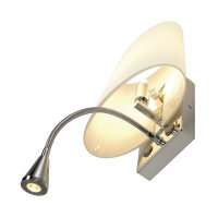 SLV COUPA FLEX, Wandleuchte, QT14, 3000K, chrom, Glas satiniert, 43W