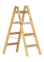 Euroline Holz-Sprossenstehleiter 10501/10502 mit Eimerhaken