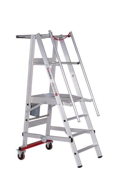 Euroline Aluminium-Podestleiter 32778 fahr- und klappbar TRBS 2121-2