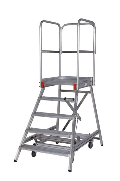 Euroline Mobile Podesttreppe 51503 einseitig begehbar mit Zentralfeststellung