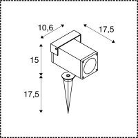SLV THEO BRACKET, Outdoor Erdspiessleuchte anthrazit
