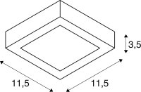 SLV SENSER 12, Indoor LED Deckenaufbauleuchte eckig weiß 3000K