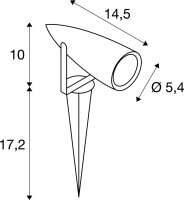 SLV SYNA, Outdoor Spiessleuchte, LED, 3000K, IP55, anthrazit, 230V, 8,6W