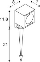 SLV NAUTILUS 10, Outdoor Spiessleuchte, LED, 3000K, IP65, eckig, anthrazit, 9W