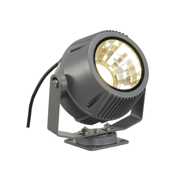 SLV FLAC BEAM®, Outdoor Fassadenleuchte, LED, 3000K, IP65, steingrau, mit Philips DLMi Modul 1600lm, 27W