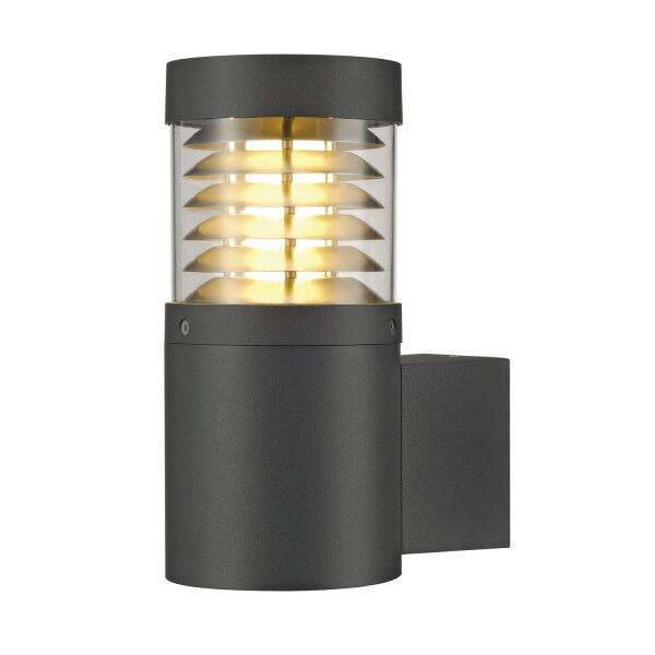 SLV F-POL, Outdoor Wandleuchte, TC-(D,H,T,Q)SE, IP54, rund, anthrazit, max. 20W